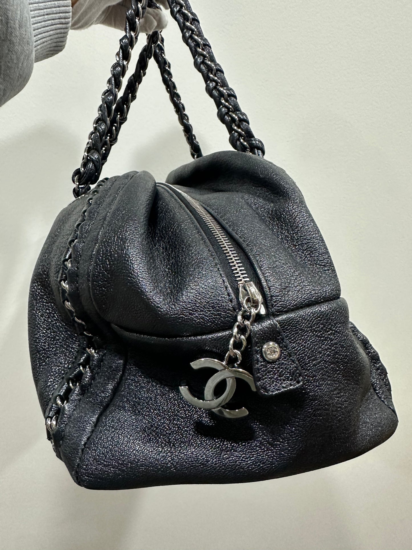 CHANEL leather Boston bag