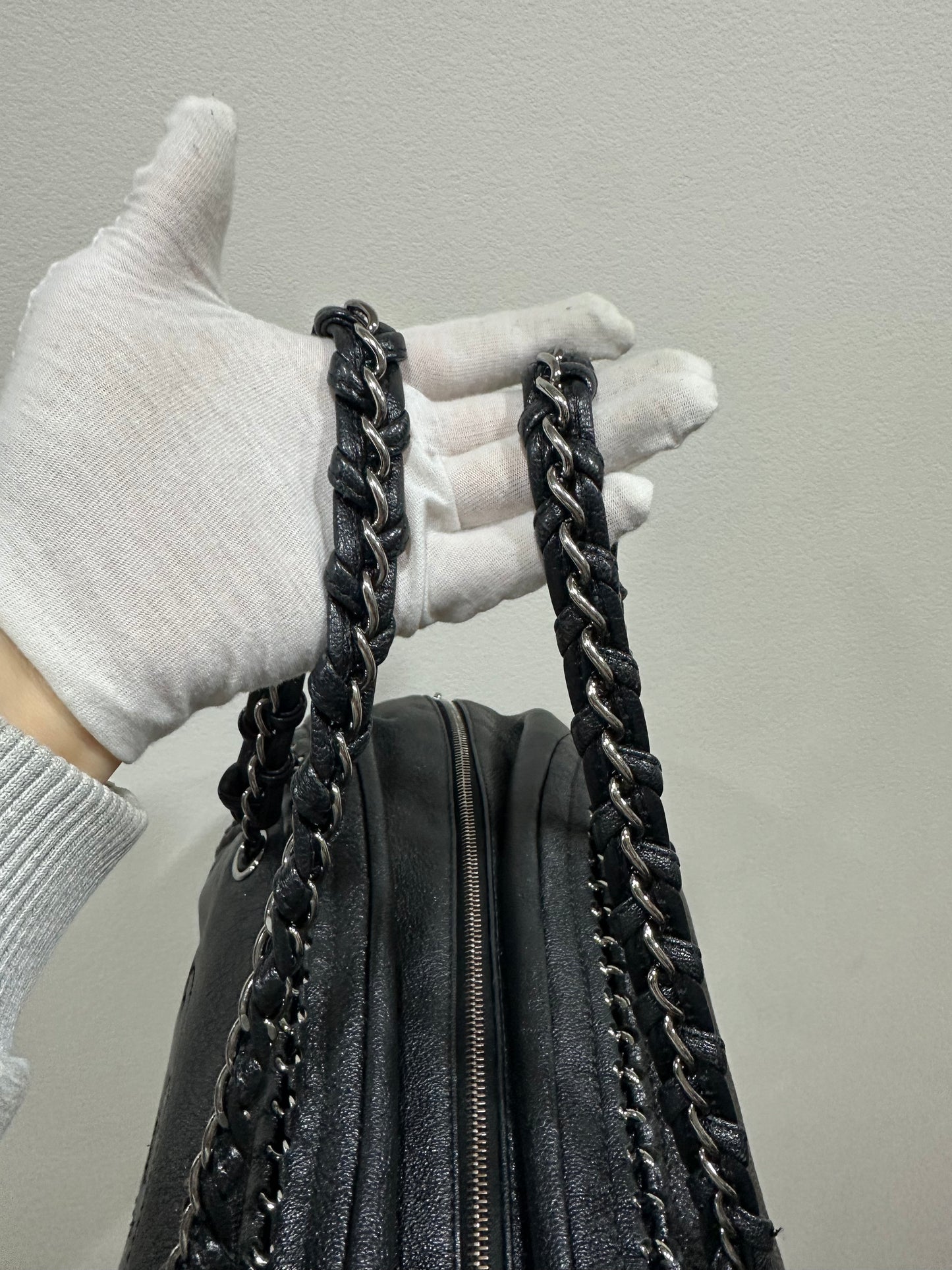 CHANEL leather Boston bag