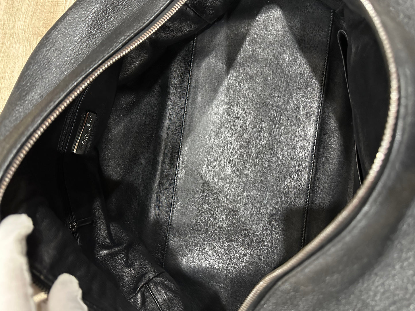 CHANEL leather Boston bag