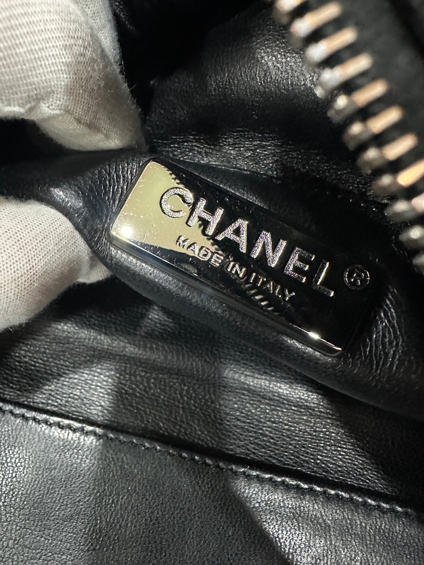 CHANEL leather Boston bag