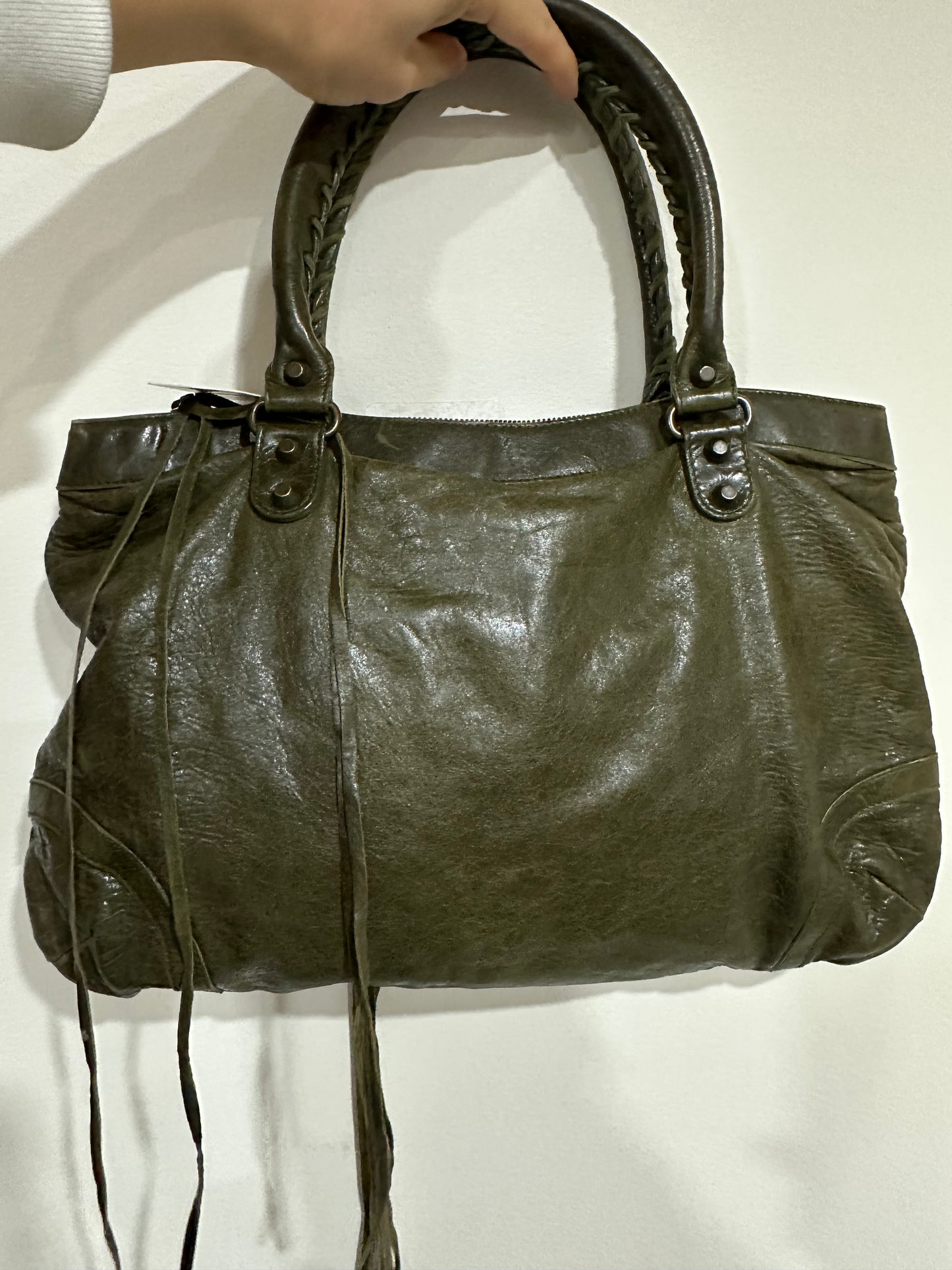 Balenciaga city bag moss green