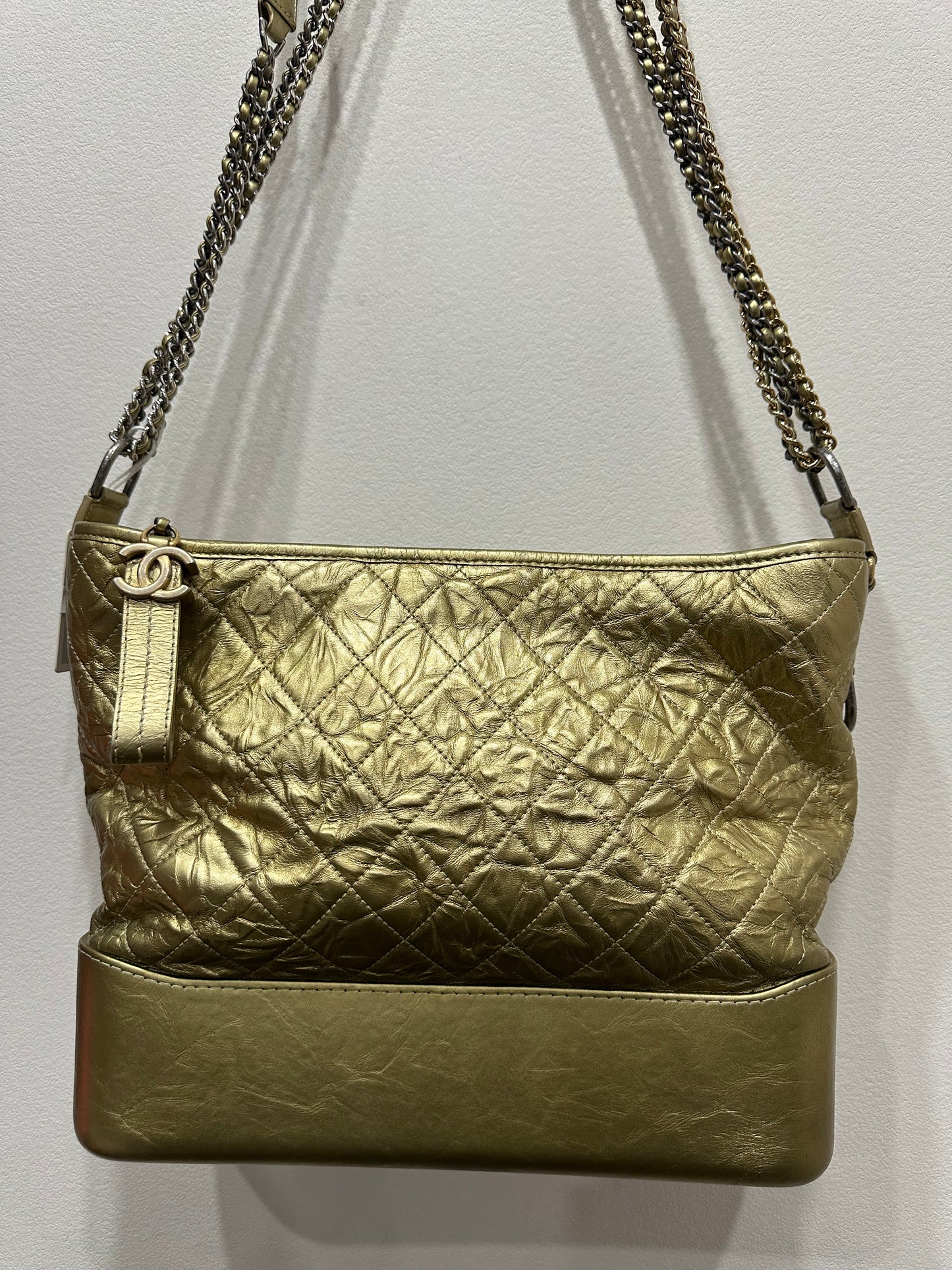 CHANEL Gabrielle Clutch Gold Calfskin shoulder bag