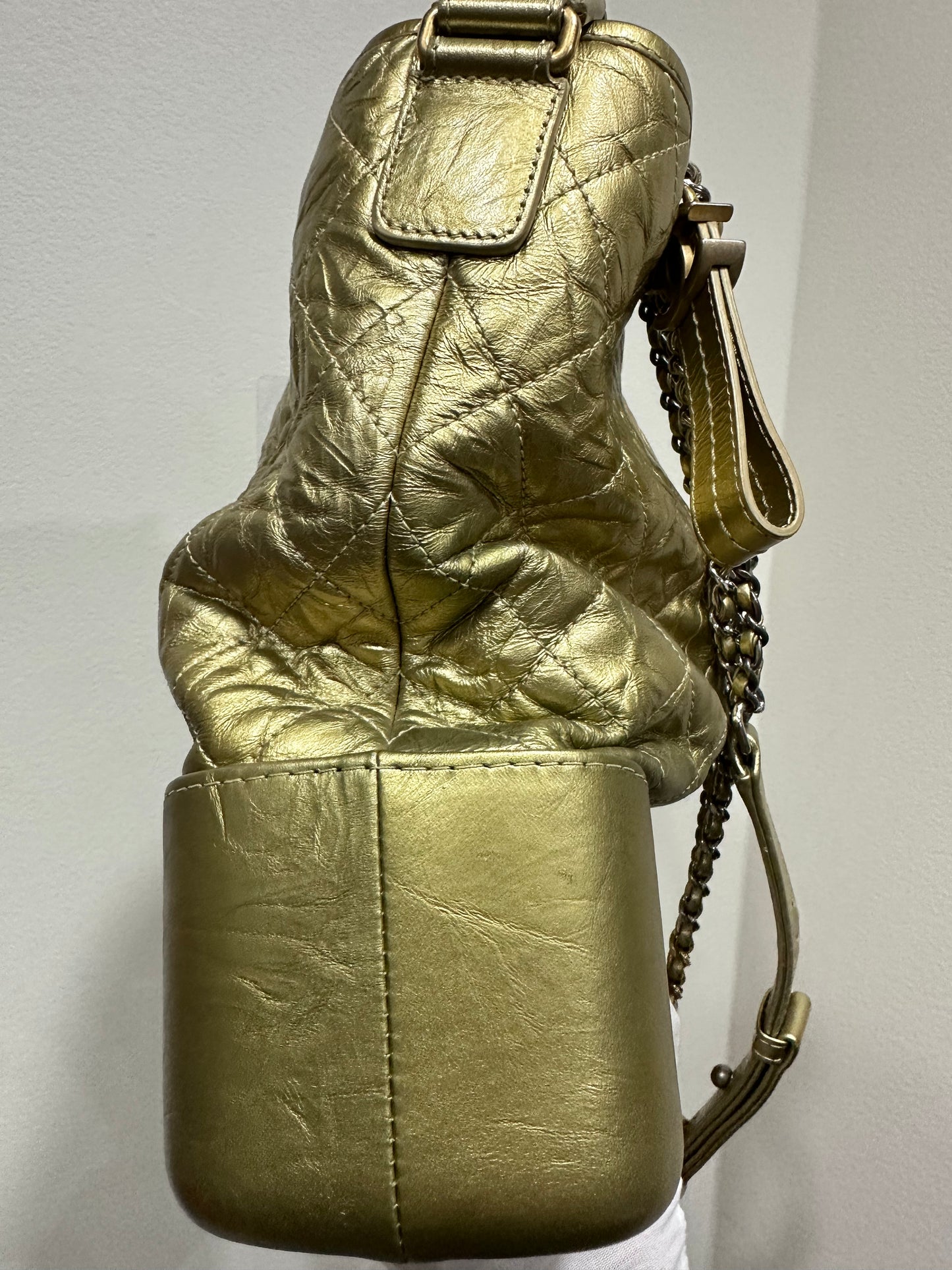 CHANEL Gabrielle Clutch Gold Calfskin shoulder bag
