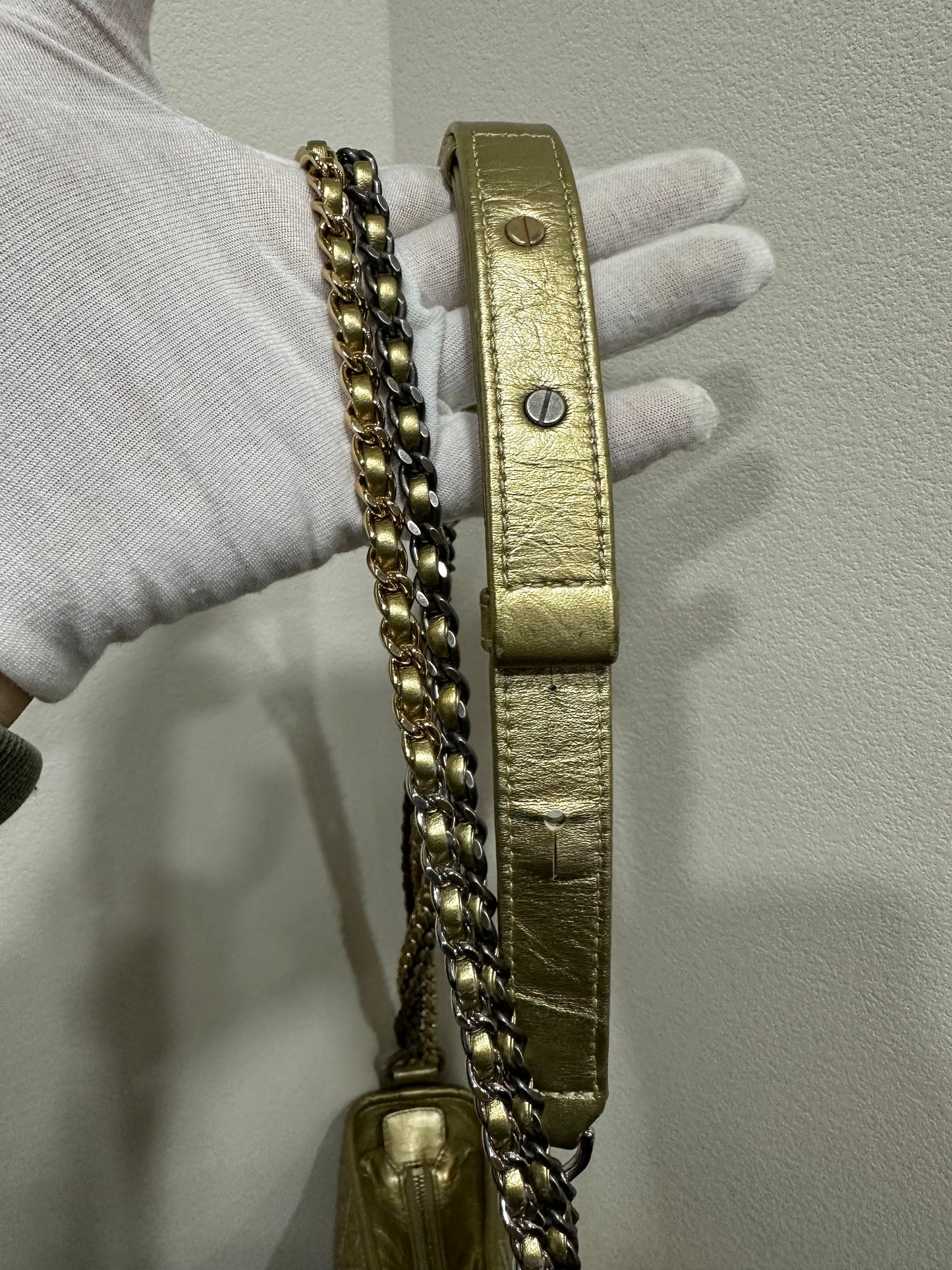 CHANEL Gabrielle Clutch Gold Calfskin shoulder bag