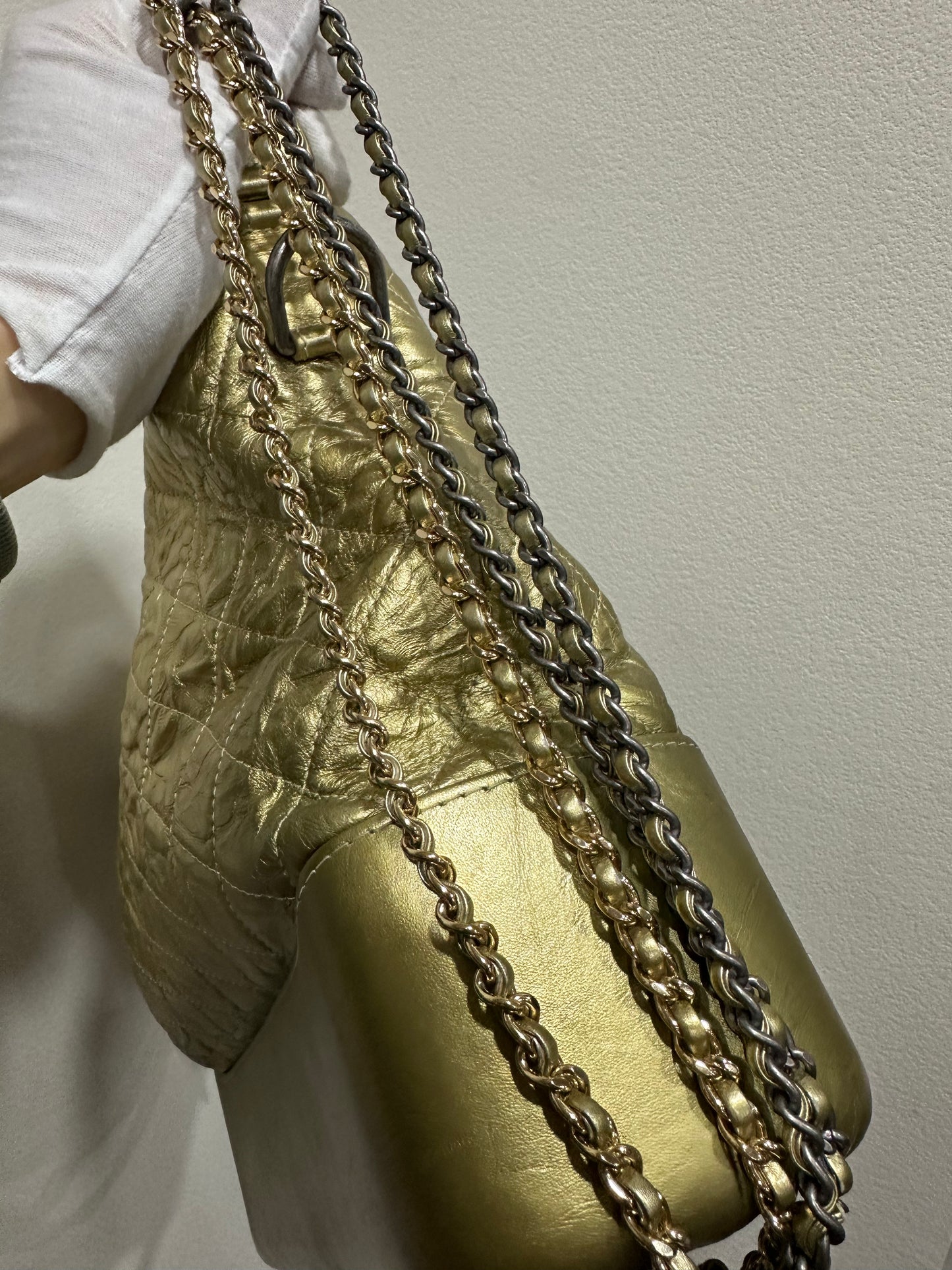 CHANEL Gabrielle Clutch Gold Calfskin shoulder bag