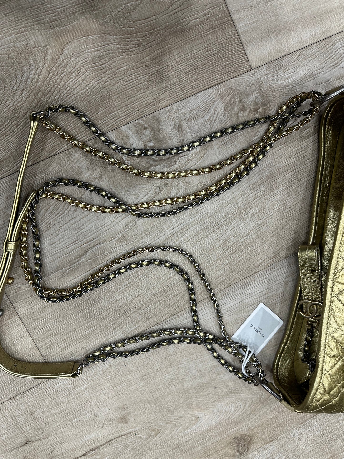 CHANEL Gabrielle Clutch Gold Calfskin shoulder bag