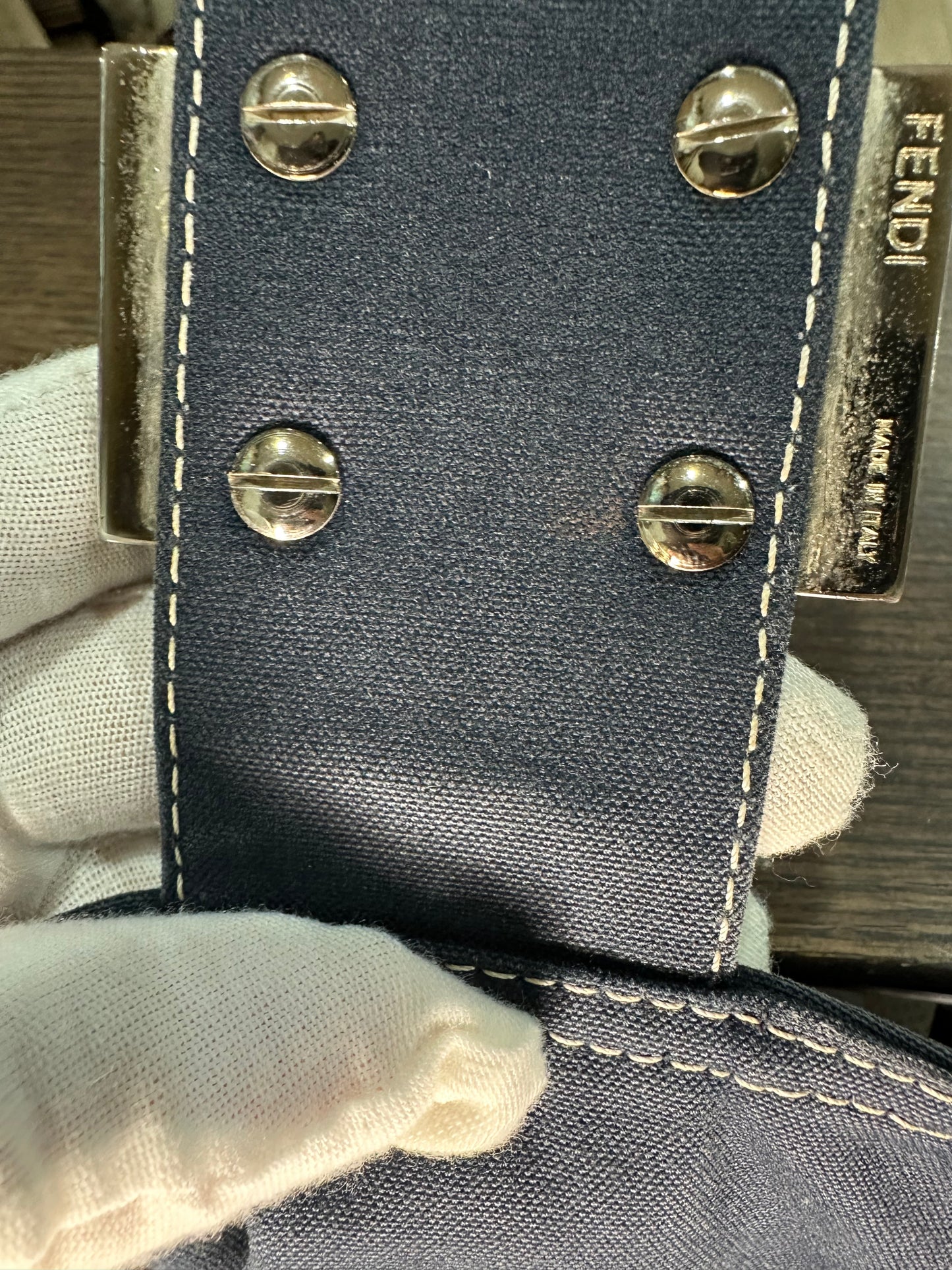 FENDI Mamma canvas navy bag