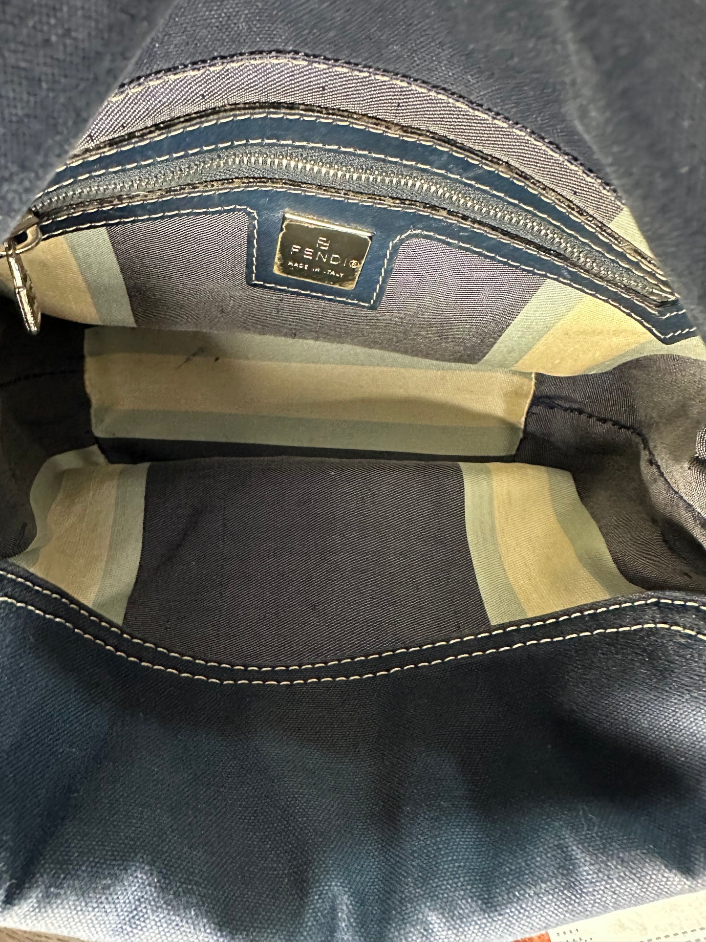 FENDI Mamma canvas navy bag