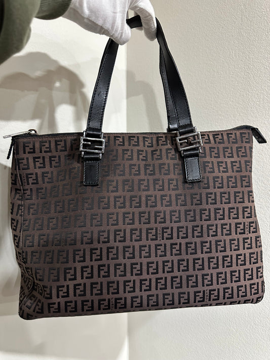 Fendi Brown Zucchino Canvas tote bag