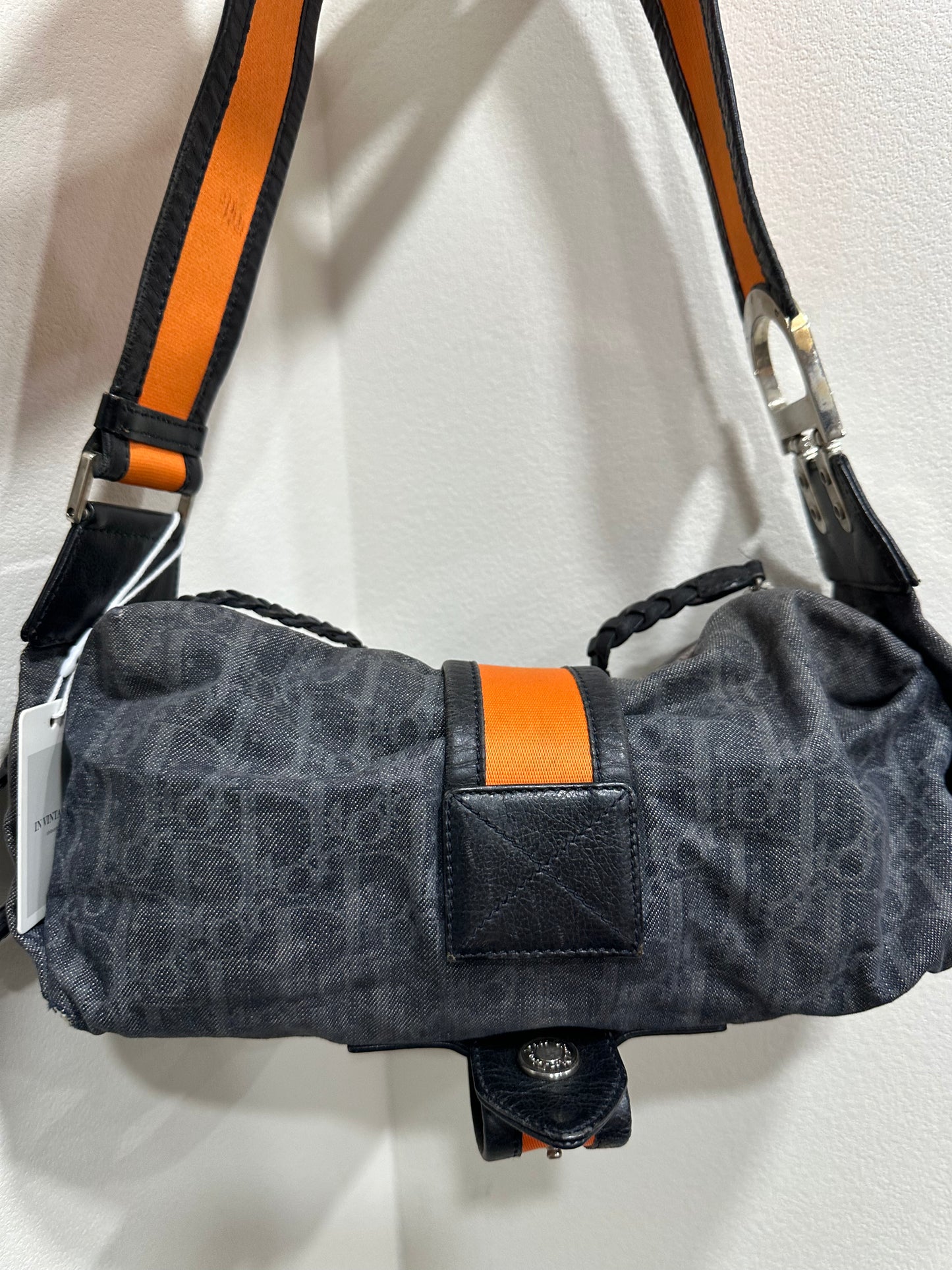 CHRISTIAN DIOR 2005 FW Flight Line Trotter D Logo Hobo Shoulder Bag