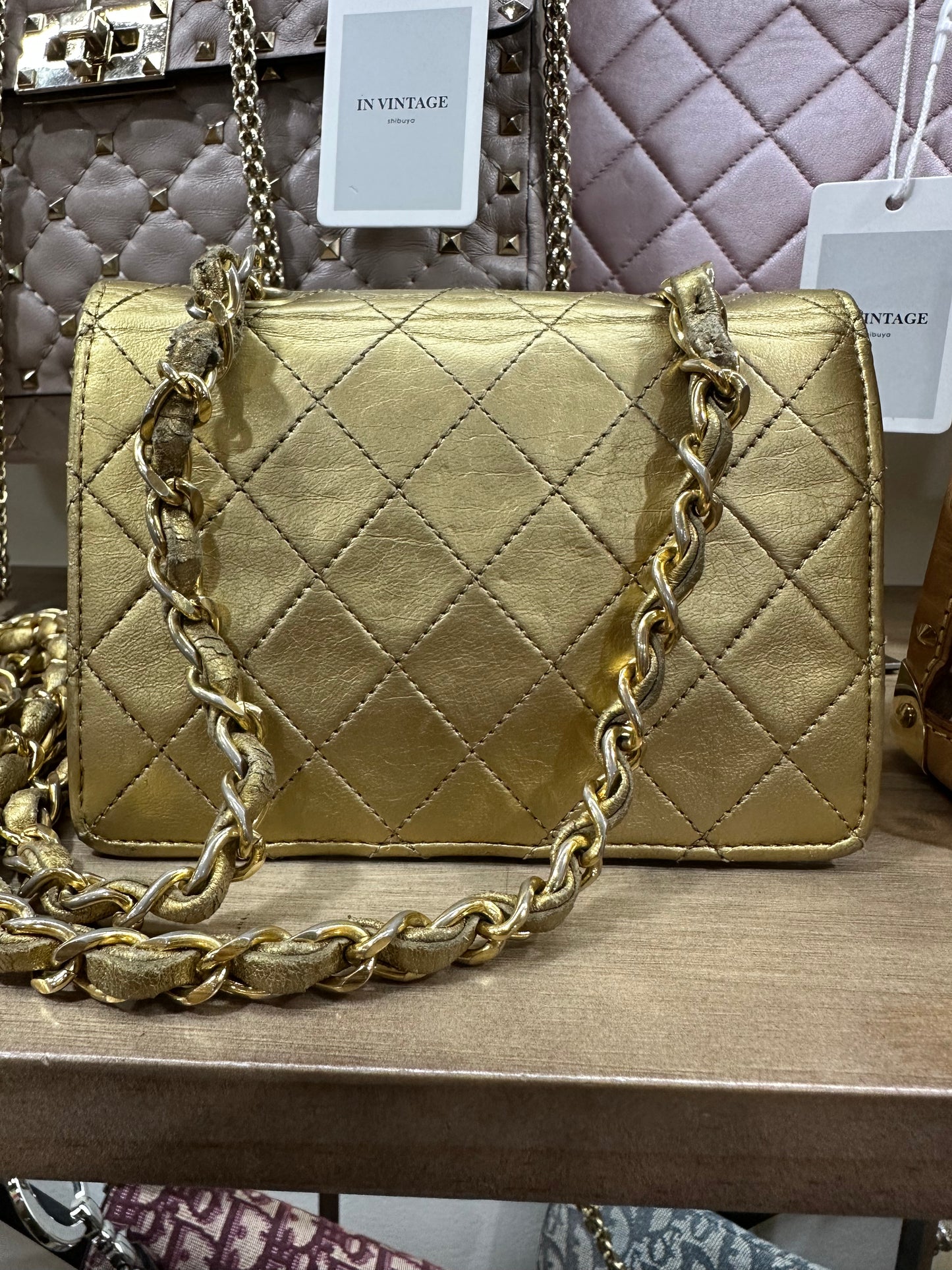 Chanel mini shoulder bag 24K gold 1989〜1991