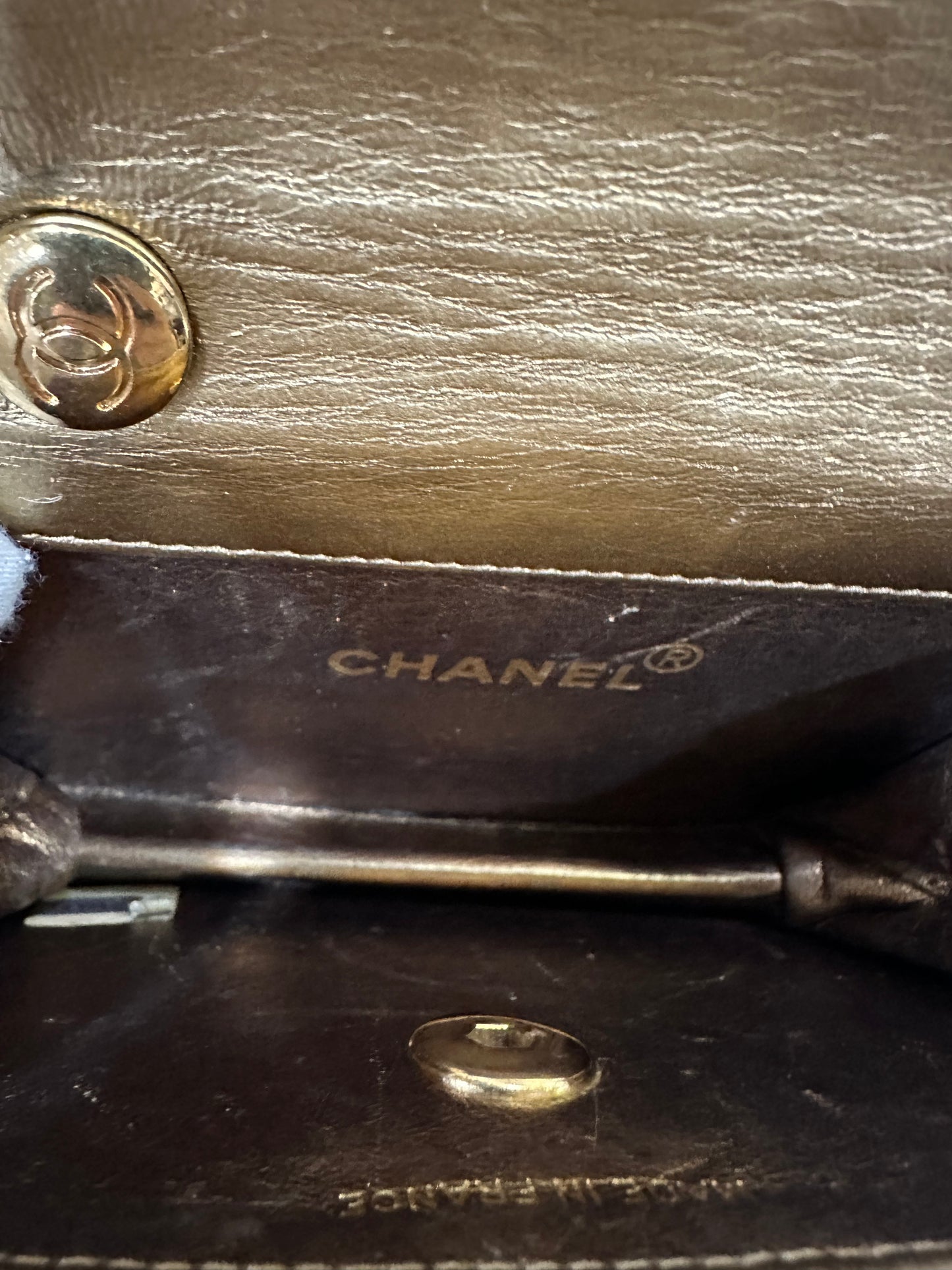 Chanel mini shoulder bag 24K gold 1989〜1991