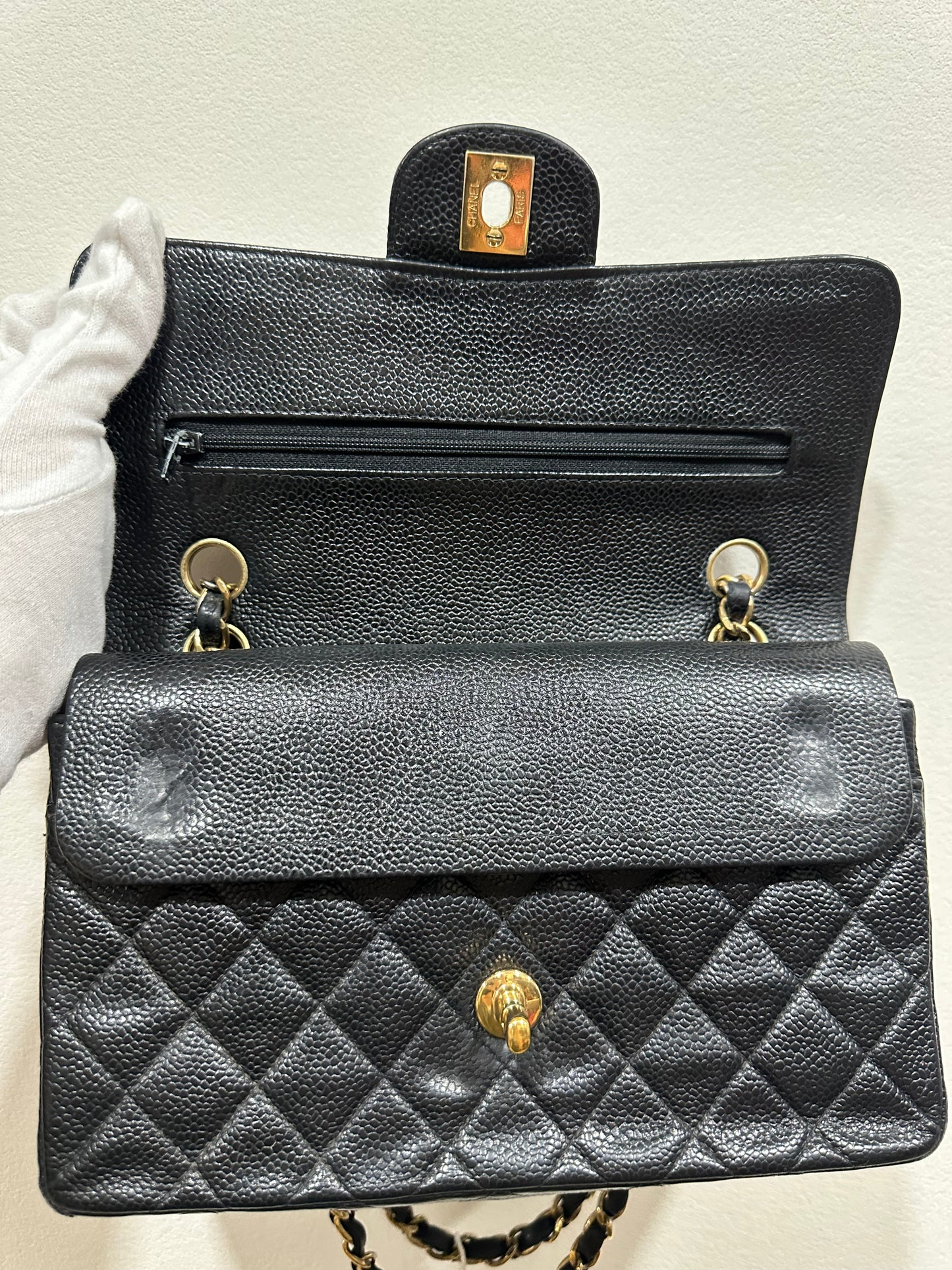 Chanel caviar timeless double flap 23