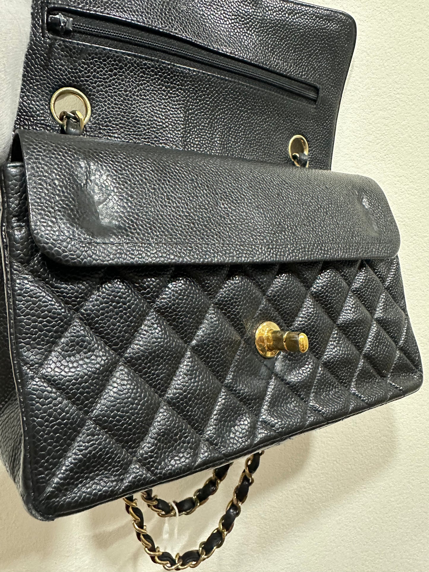 Chanel caviar timeless double flap 23