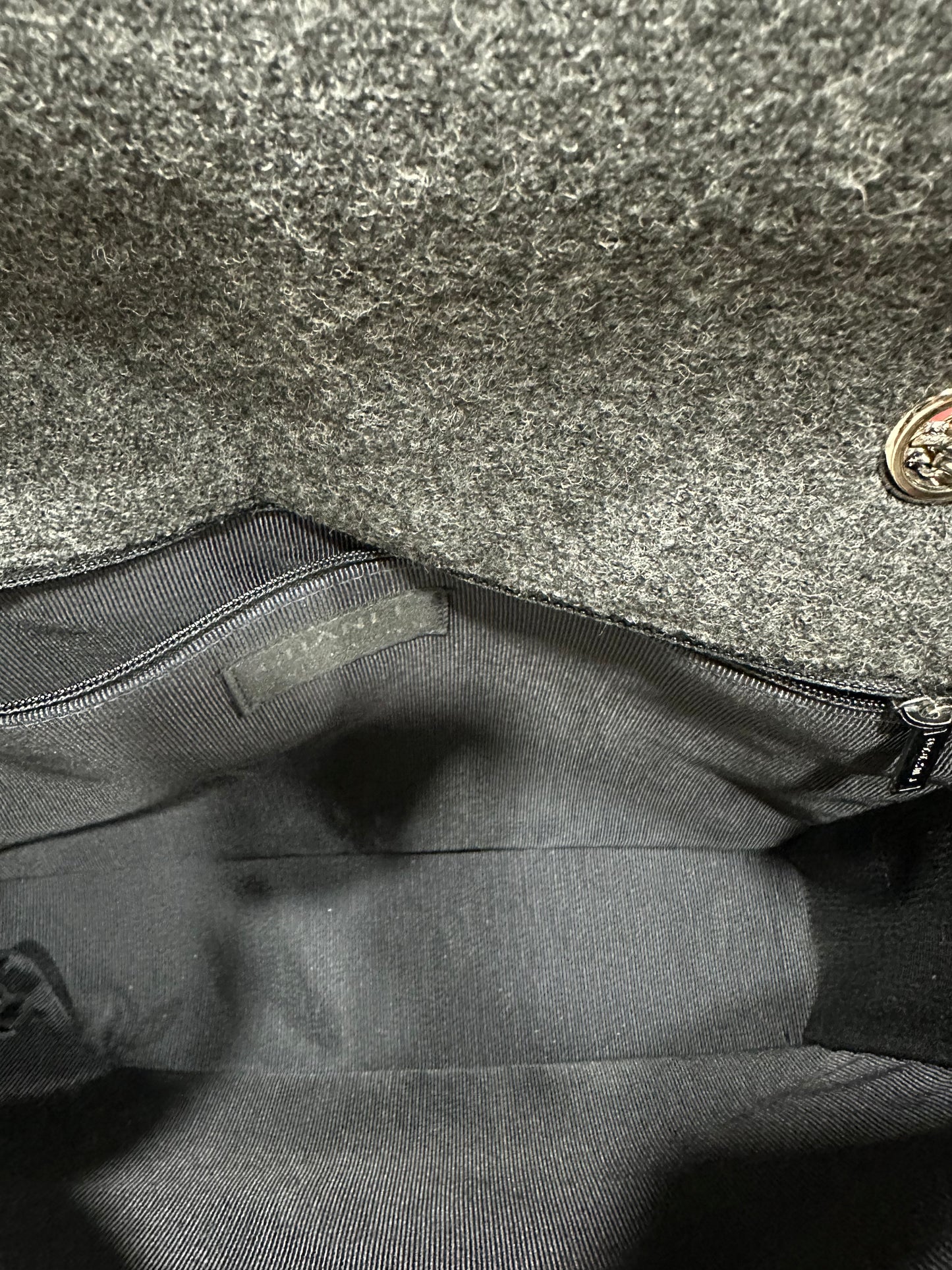 Chanel Black Felt Chain Shoulder Bag 2.55 Chocolate Bar